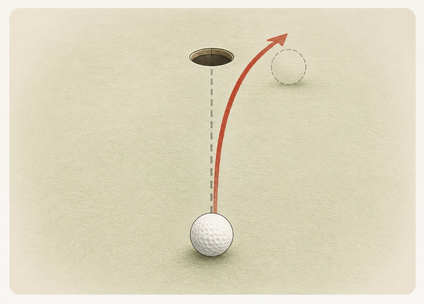 Putter face open at impact — missing right